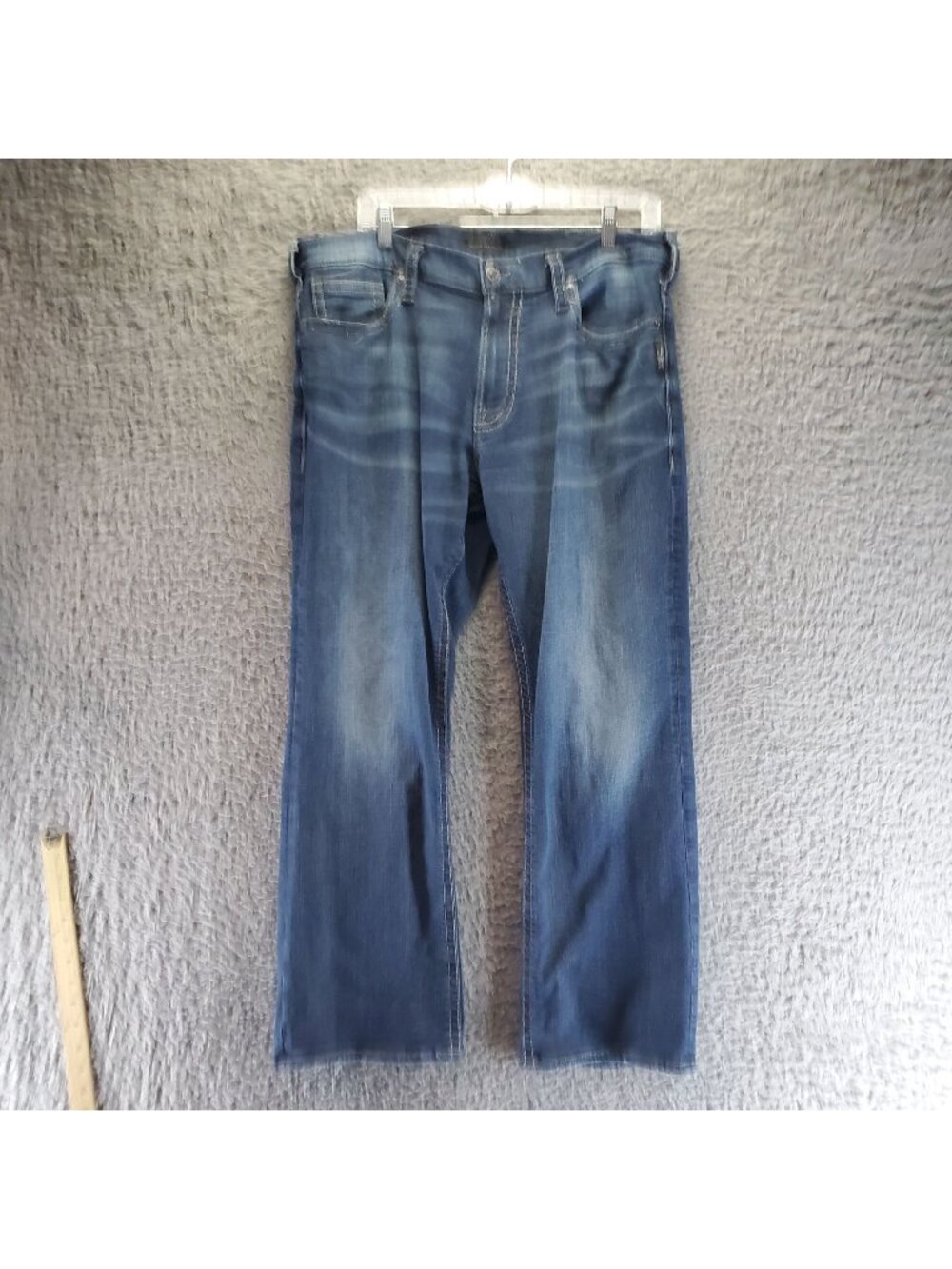 Silver Jeans Mens Jeans 36x30 Blue Zac Relaxed Stretch Cotton Blend *Read*